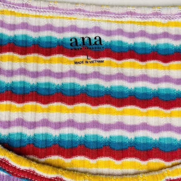 a.n.a. Rainbow Stripe Tank size Large - Picture 6 of 9